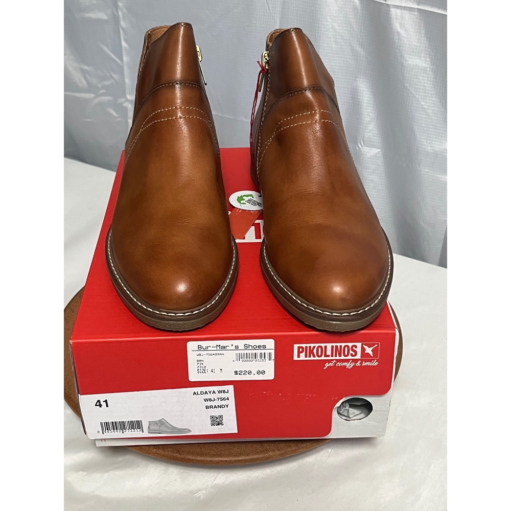 Pikolinos Aldaya W8J-7564 Brandy Leather Ankle Boots Womens Size 41 NEW IN BOX